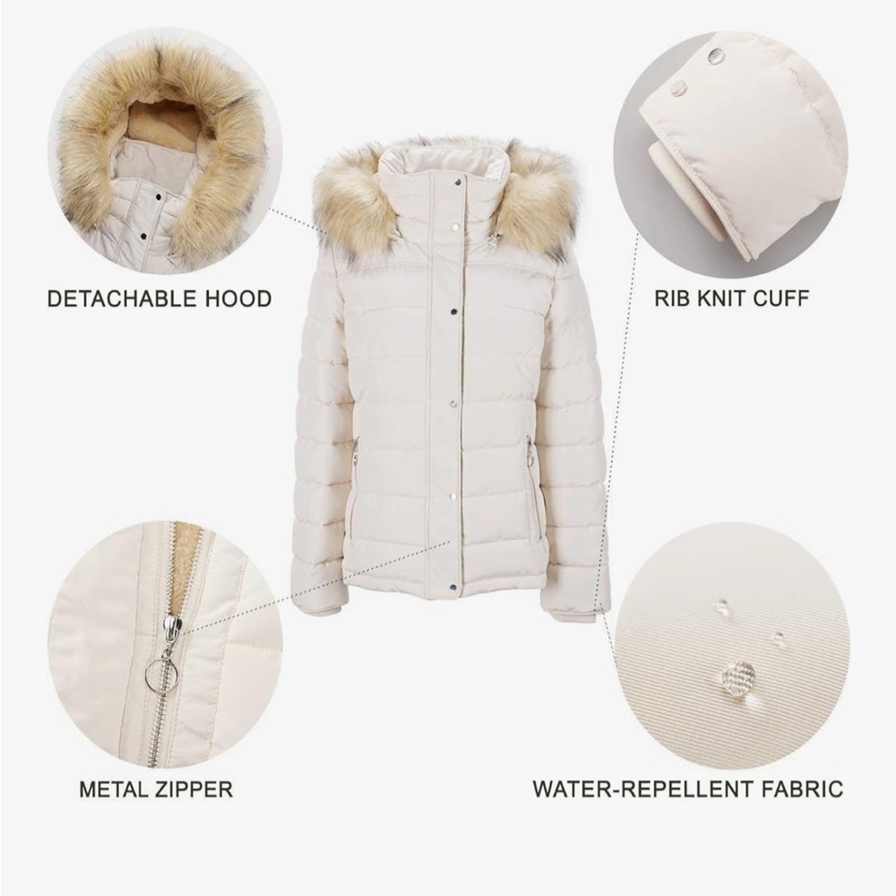 Royal Matrix Puffer Coat with Attachable Hood - Picture 4 of 15